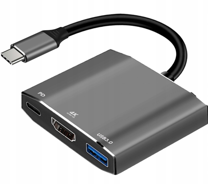 ADAPTER HUB PRZEJŚCIÓWKA USB 3.0 HDMI 4K 60Hz USB-C 100W 5A POWER DELIVERY