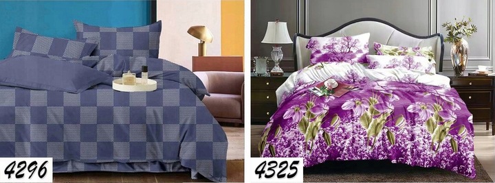 KOMPLET POŚCIELI BAWEŁNIANA 140x200 BAWEŁNA NOWOCZESNA DWUSTRONNA WZORY 3D
