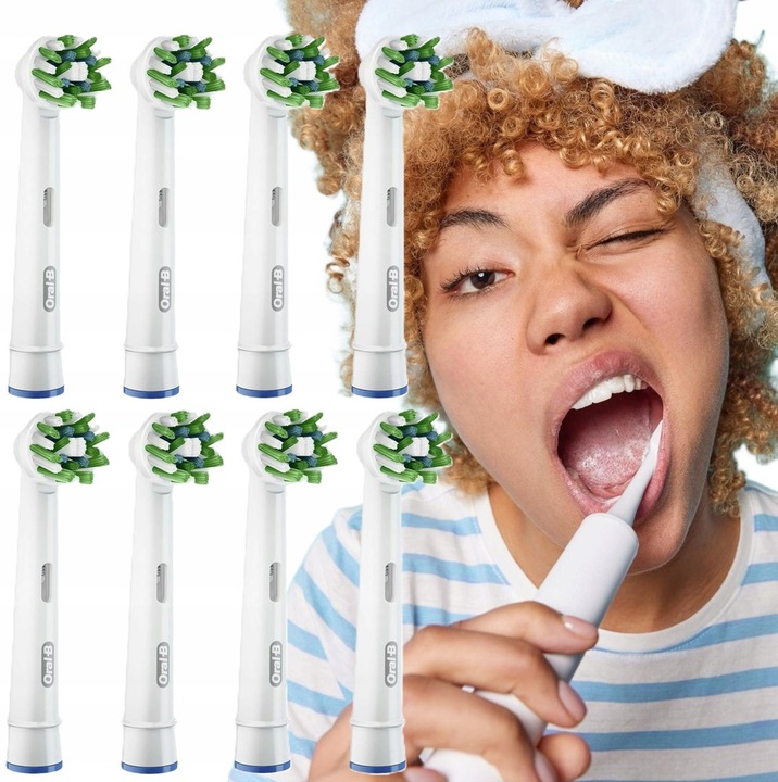 8 X KOŃCÓWKI BRAUN ORAL-B CROSS ACTION DO SZCZOTECZKI ELEKTRYCZNEJ ORYGINAŁ