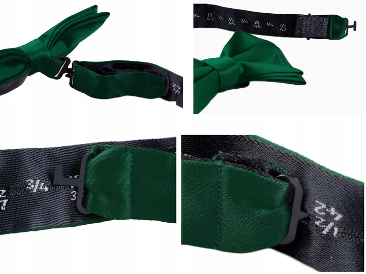 ZIELEŃ BUTELKOWA Żakardowa Muszka Męska w Groszki Greg MUCHA + PUDEŁKO