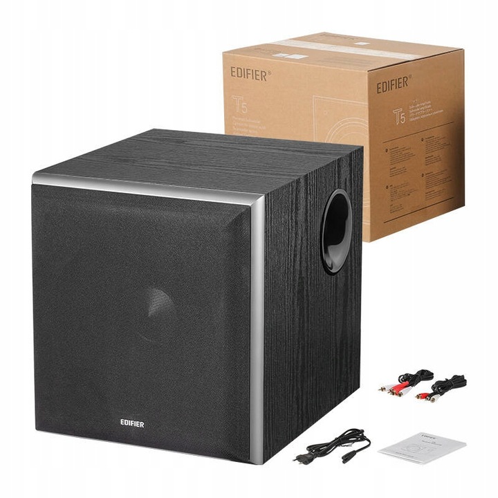 Edifier T5 Subwoofer Aktywny 70W 8" DSP MDF Głębokie Basy Filtr 38Hz