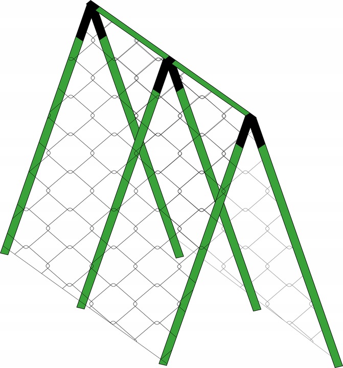 Podpora z siatką do ogórków i pomidorów 180 cm - Stelaż do roślin pnących