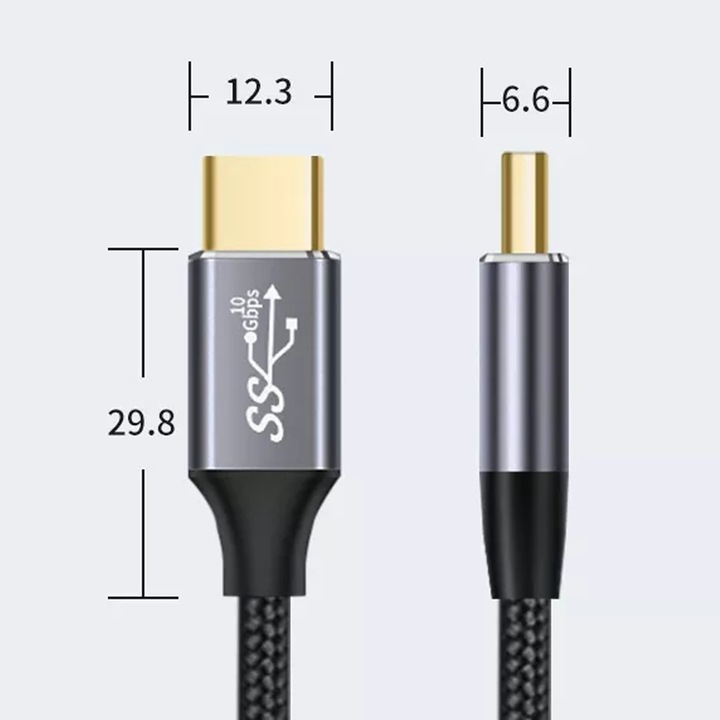 KABEL USB-C USB 3.1 TYP C KĄTOWY FAST CHARGE 10Gbps WIREWAY WW331315 1.5m