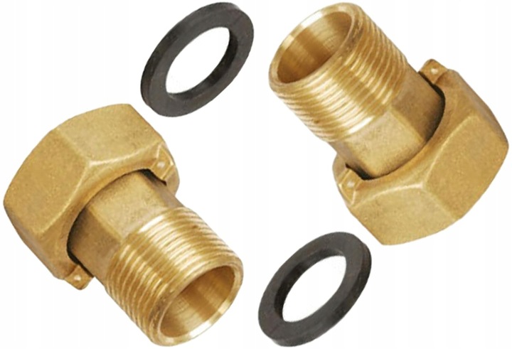 ŚRUBUNEK MOSIĘŻNY WODOMIERZA 3/4" X 1" WYSOKA JAKOŚĆ ZESTAW 2 SZTUKI