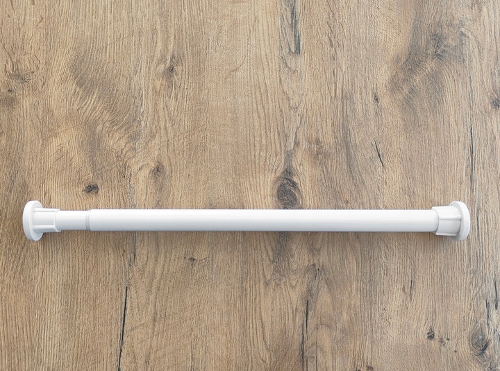 DRĄŻEK ROZPOROWY DO SZAFY PRALNI ZASŁON GARDEROBY REGULOWANY 50-80cm BIAŁY