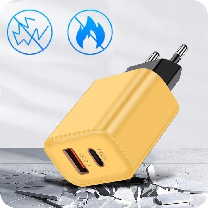 SZYBKA ŁADOWARKA SIECIOWA USB TYPE-C GaN 45W QC 3.0 PD do TELEFONU LAPTOPA