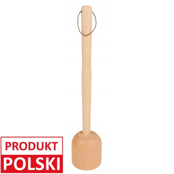 TŁUCZEK UBIJAK DO KAPUSTY DREWNIANY DUŻY XXL MOCNY Z ZAWIESZKĄ BUKOWY