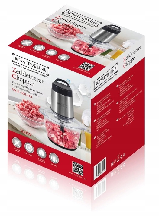 ROZDRABNIACZ DO ŻYWNOŚCI 2 PRĘDKOŚCI 1.8L SIEKACZ DO OWOCÓW WARZYW