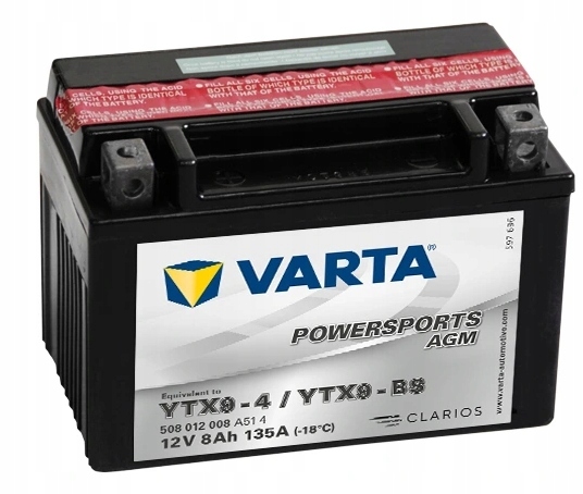 Akumulator motocyklowy Varta YTX9-BS 12V 8Ah 135A L+