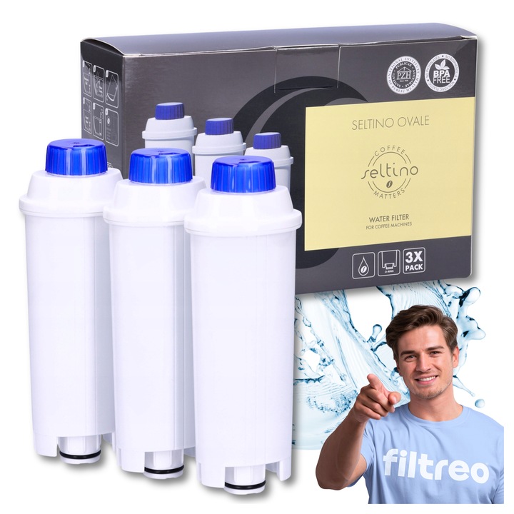 3x Filtry do ekspresu Delonghi Seltino Ovale wkłady wydajne Seltino
