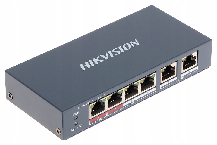 SWITCH HIKVISION DS-3E0106P-E/M 6 PORTÓW SZARY