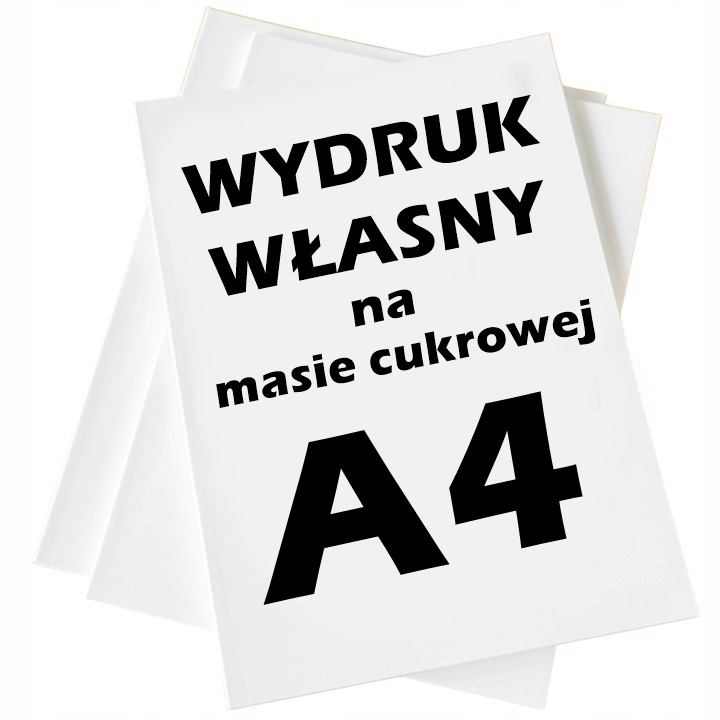 Wydruk CUKROWY na tort masa cukrowa Z TWOIM ZDJĘCIEM własna GRAFIKA A4