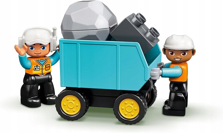 LEGO Duplo Plac Budowy Wywrotka Ciężarówka i Koparka Gąsienicowa Klocki 2+