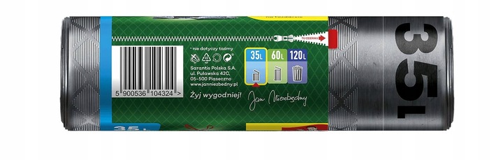 WORKI NA ŚMIECI 35L JAN NIEZBĘDNY MAGNUM FLEX & STRONG Z TAŚMĄ 75SZT MOCNE