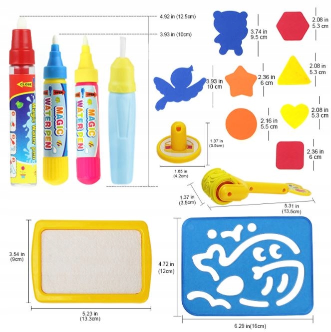 DUŻA MATA WODNA DO MALOWANIA WODĄ PIECZĄTKI 120x90