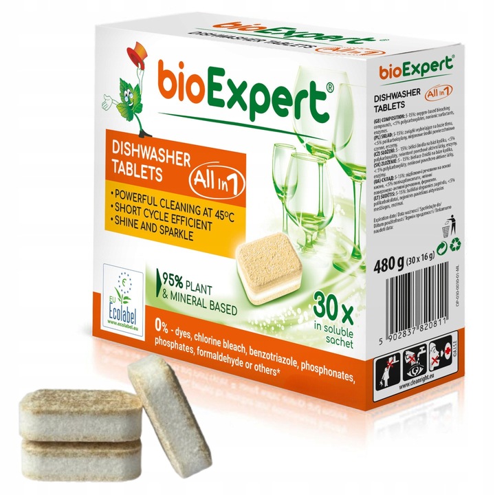 Tabletki do zmywarki ekologiczne Krystaliczny Blask ALL IN1 30szt BIOEXPERT