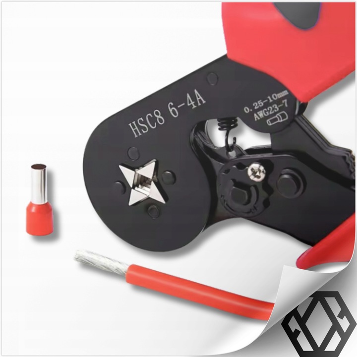 ZACISKARKA PRASKA DO KONEKTORÓW KOŃCÓWEK KABLI TULEJEK 0.25-10mm²