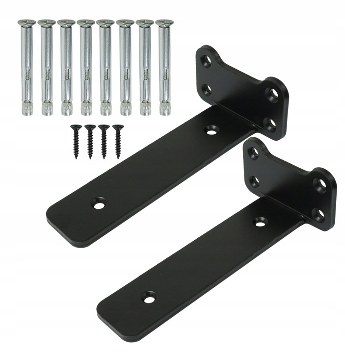 Wspornik typ T 150 mm, uchwyt półki drewnianej podpórka loft, czarny