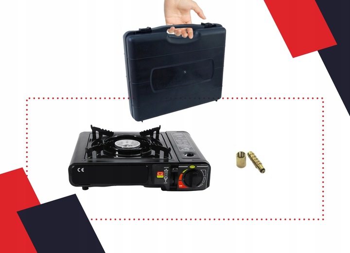 KUCHENKA GAZOWA TURYSTYCZNA 2w1 Z REDUKTOREM I WALIZKĄ + 6 KARTUSZE