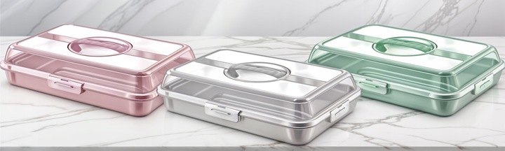 POJEMNIK NA CIASTO TORT WYPIEKI PUDEŁKO TRANSPORTER PROSTOKĄTNY BPA-FREE XL