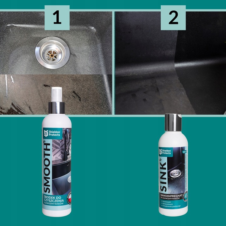 Zestaw impregnat do zlewu granitowego SINK + płyn do czyszczenia zlewu