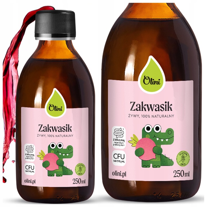 Zakwas z buraków dla dzieci Olini 250ml Zakwas buraczany Jelita i zaparcia