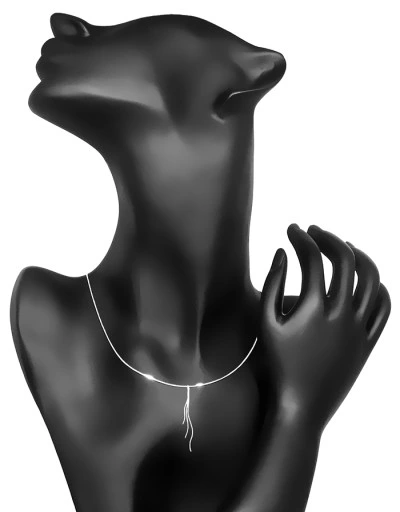 NASZYJNIK SREBRNY ŁAŃCUSZEK WISIOR LINKA ŻMIJKA SREBRO 925 DIAMENTOWANY 50c