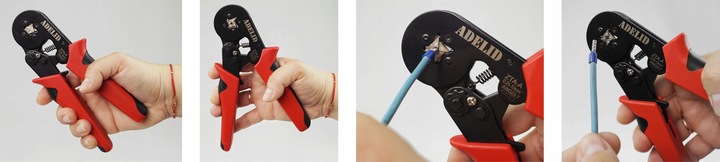 ZACISKARKA PRASKA DO KONEKTORÓW KOŃCÓWEK KABLI PRZEWODÓW + 1300