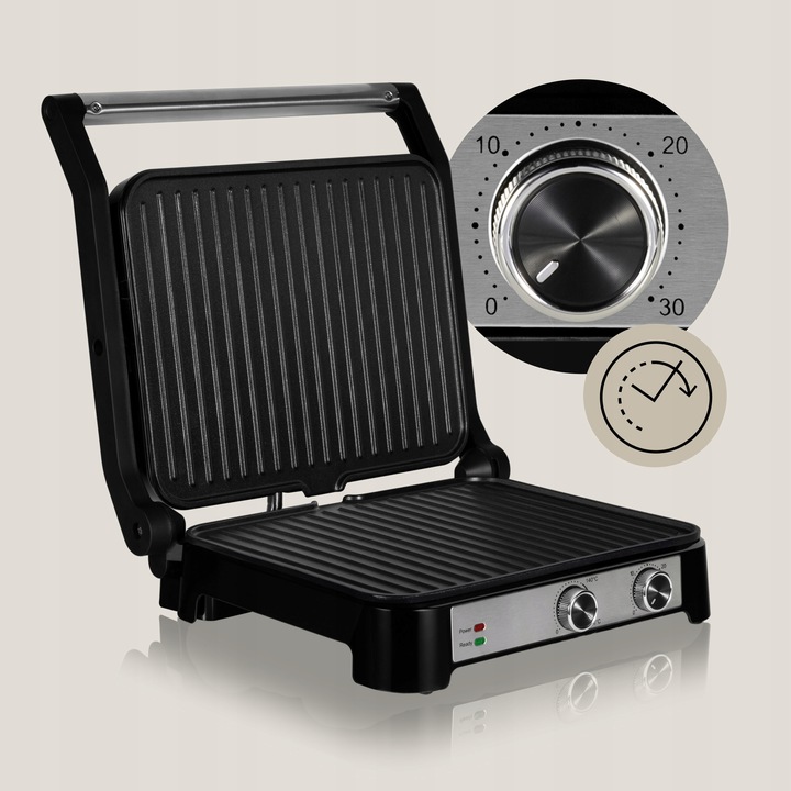 Grill elektryczny Kontaktowy OPIEKACZ Kanapek Panini DUŻY 2000W TIMER