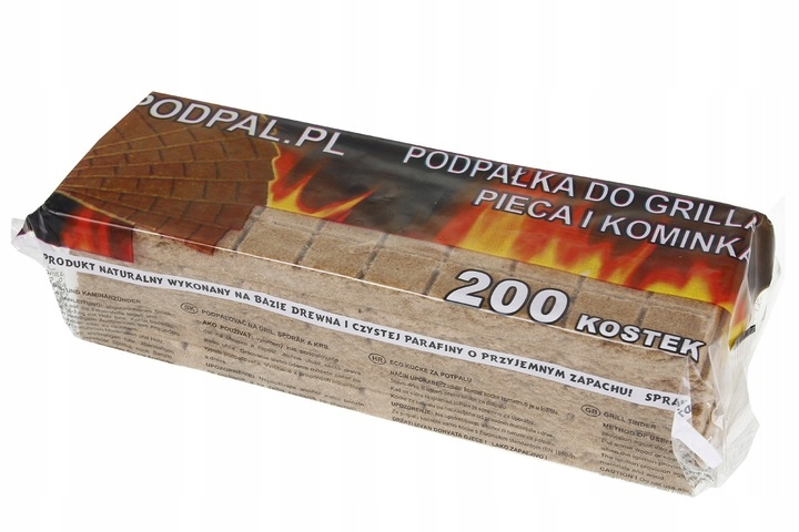 PODPAŁKA , ROZPAŁKA DO GRILLA,KOMINKA, 200 KOSTEK