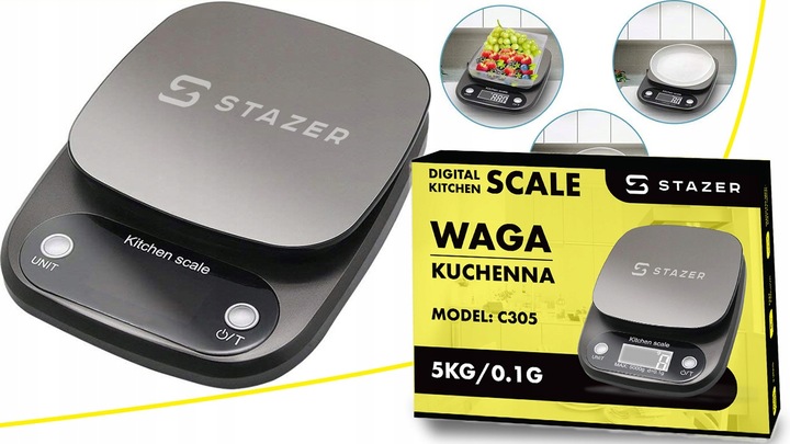 WAGA KUCHENNA ELEKTRONICZNA PRECYZYJNA LCD DIETETYCZNA + BATERIE