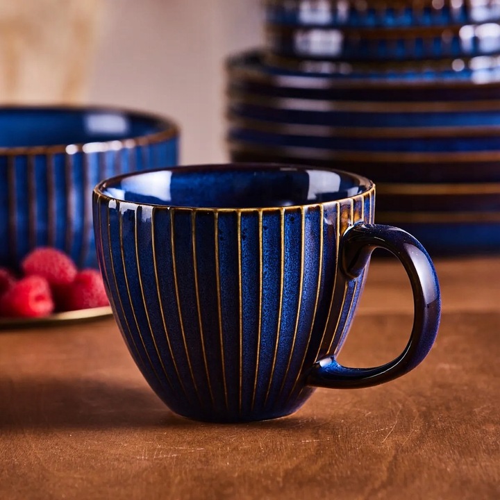 Filiżanki komplet 6 filiżanek do kawy Altom Design Reactive Stripes 450 ml