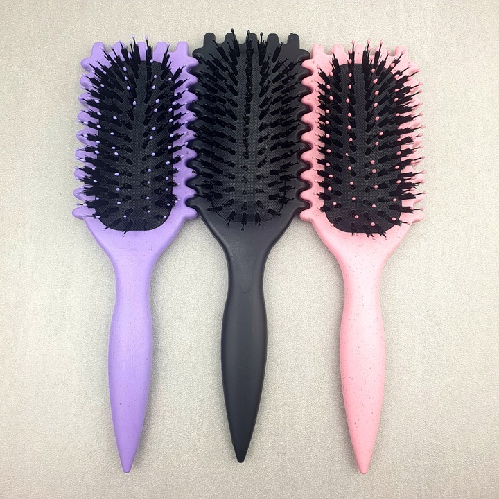 Szczotka Do Włosów Kręconych Definiująca Loki Włosie Dzika Do LokówFiolet
