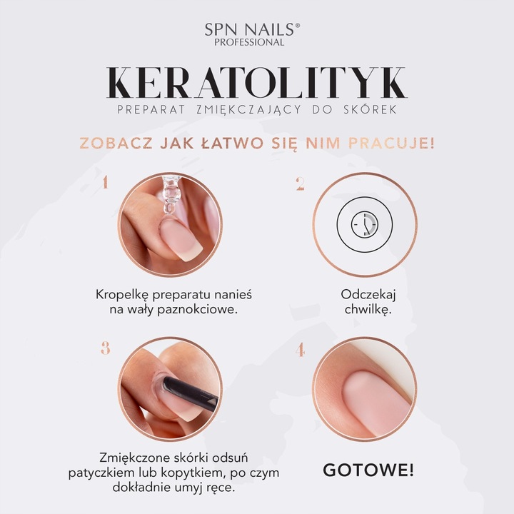 Keratolityk Preparat Zmiękczający Do Skórek i Paznokci 30 ml SPN Nails