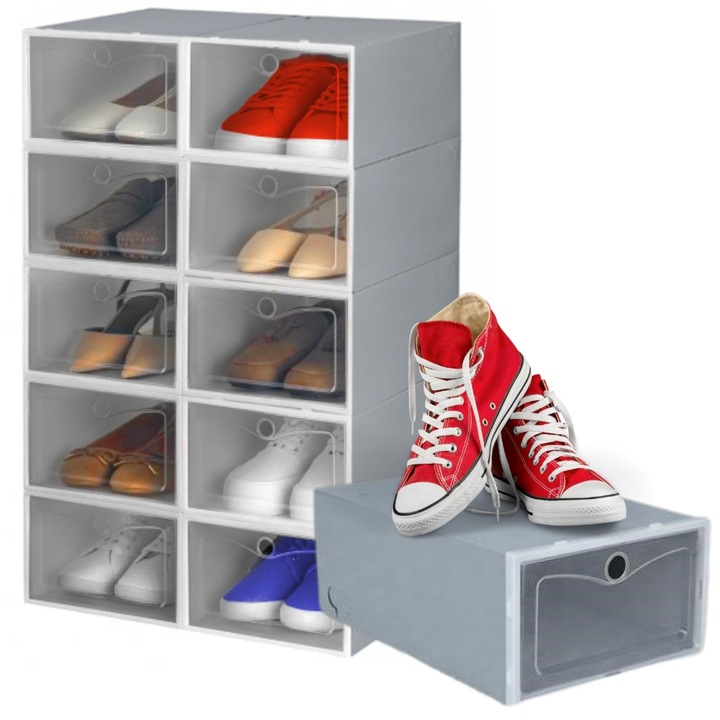 Pudełka na buty organizer szafka stojak pojemnik na obuwie x10 szt z