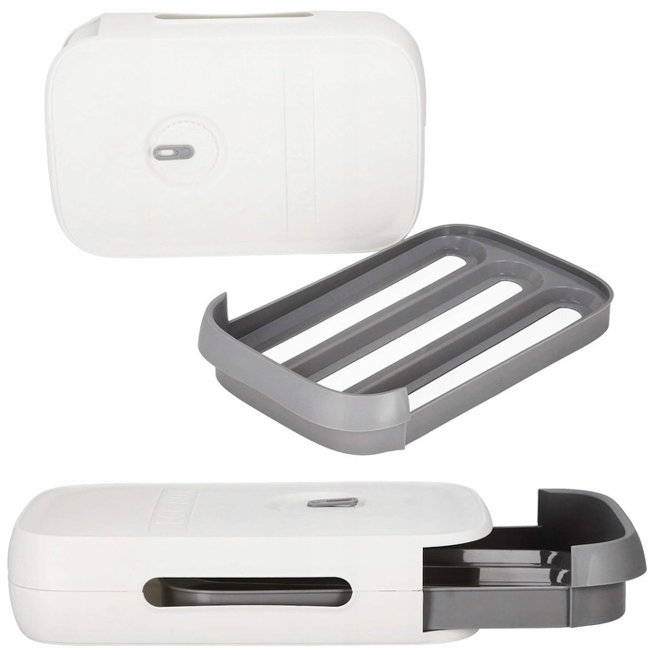 POJEMNIK ORGANIZER NA JAJKA do lodówki PODAJNIK PUDEŁKO ZAMYKANE 21 JAJ