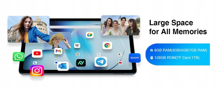 DOOGEE T20S Tab 15GB/128GB 10.4" Tablet,Android 14 7500mAh 1TB GPS WIFI SIM