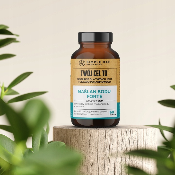 MAŚLAN SODU 80% FORTE 960mg KWAS MASŁOWY 768mg VEGE NA JELITA WRZODY