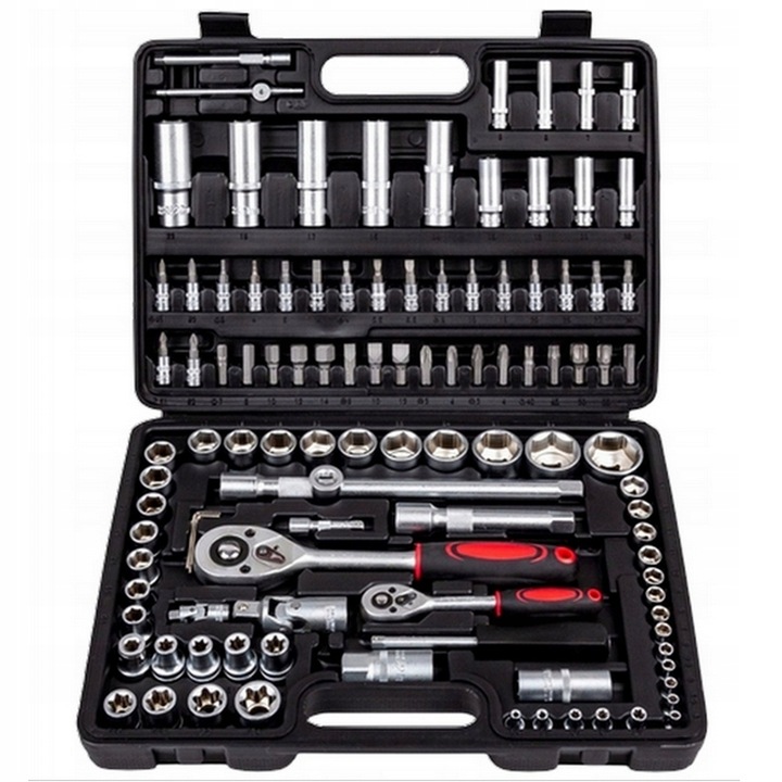 Zestaw Kluczy Nasadowych Narzędzi Klucze Nasadowe Torx Walizka Bity 108el.