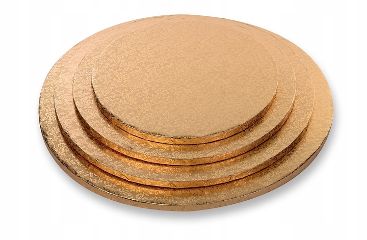 PODKŁAD OKRĄGŁY pod ciasto TORT gruby ZŁOTY - 30 cm