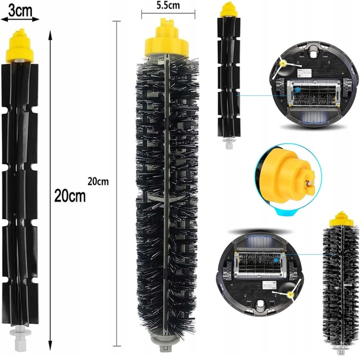 ZESTAW FILTRY AeroVac SZCZOTKI DO iRobot ROOMBA 620 650 671 676 680