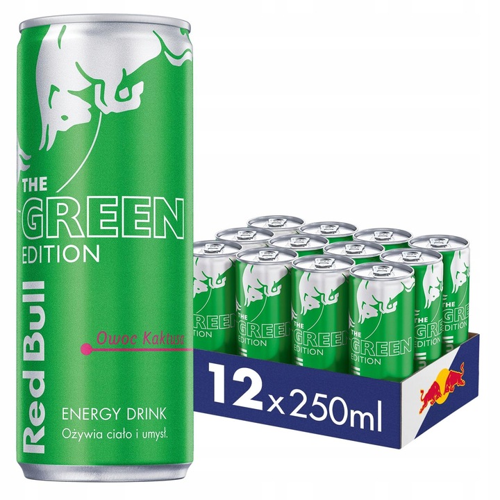 RED BULL Napój Energetyczny Green kaktus 12x250ml ZESTAW
