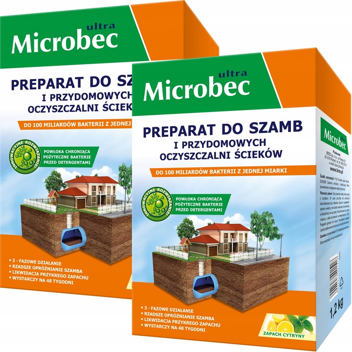 MICROBEC ULTRA Preparat do szamb 1,2 kg – zapach cytryny - 2