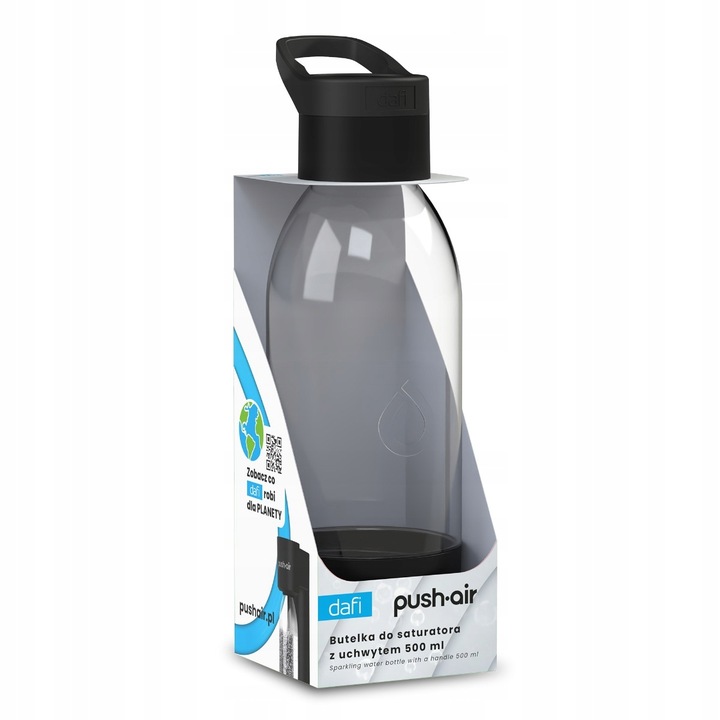 PushAir Butelka do Saturatora Dafi z Uchwytem Czarna 0,5