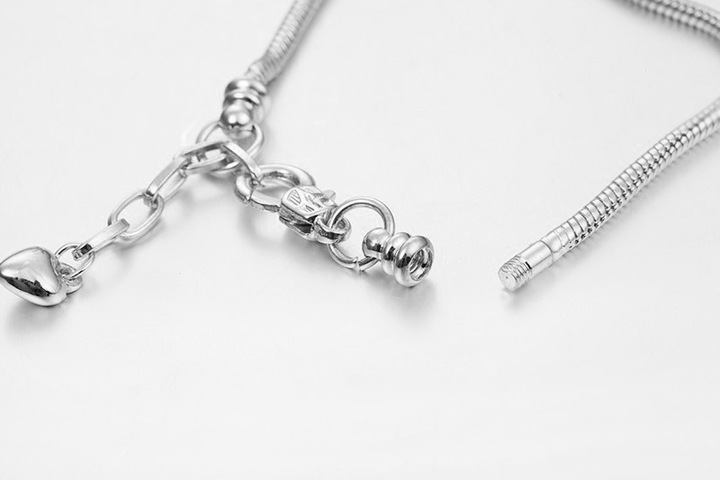 SREBRNA BRANSOLETKA DAMSKA MODUŁOWA DO CHARMS 925 ZESTAW DO ROBIENIA