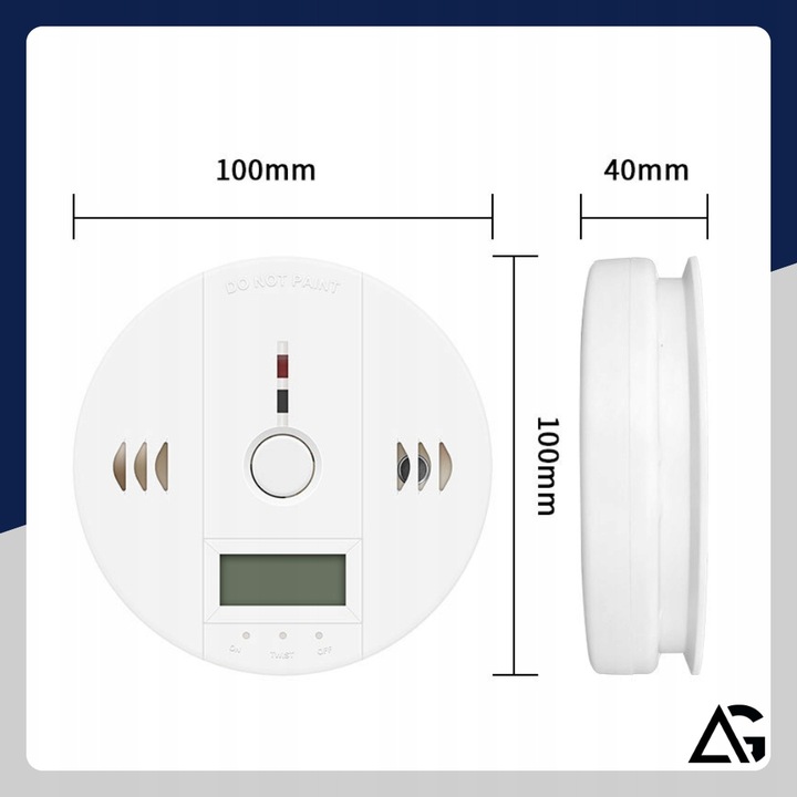 CZUJNIK CZADU GAZU WYKRYWACZ DETEKTOR TLENKU WĘGLA BEZPRZEWODOWY LCD