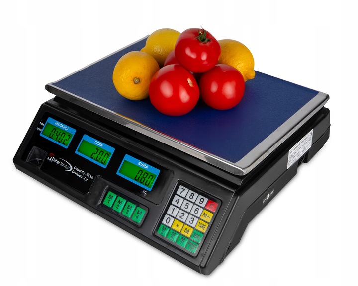ELEKTRONICZNA WAGA 30KG 2g SKLEPOWA MAGAZYNOWA GASTRONOMICZNA KALKULACYJNA