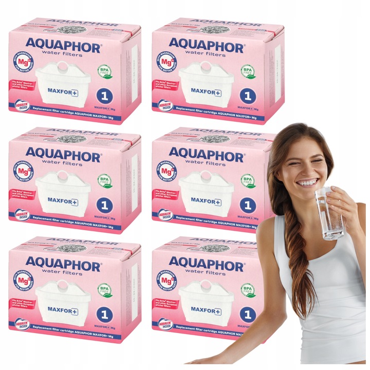 Wkład filtrujący filtry do wody AQUAPHOR MAXFOR+ Mg 6 filtrów z