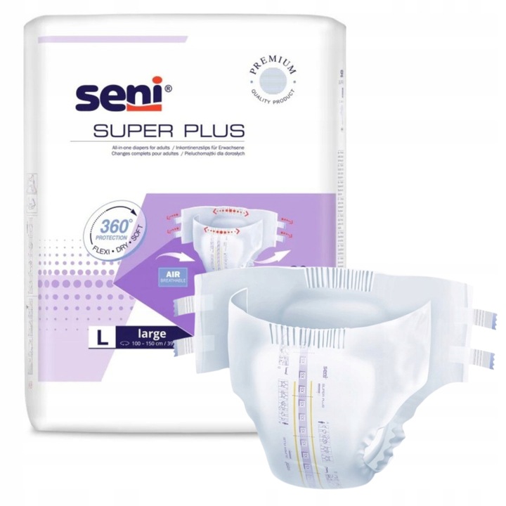 SENI SUPER PLUS PIELUCHOMAJTKI DLA DOROSŁYCH L NA RZEPY 10SZT.