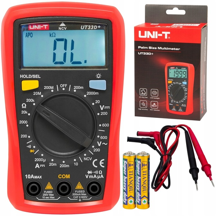 MULTIMETR MIERNIK PRĄDU NAPIĘCIA AC ZESTAW UNI-T UT33D+